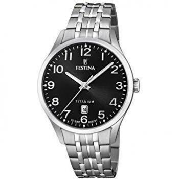 Reloj Festina Titanium F20466/3 para Hombre con Esfera Negra, Caja de Titanio Gris y Calendario - Diámetro 40mm