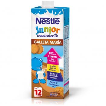 Nestlé Nativa Junior Leche de Crecimiento con Sabor a Galleta María para Niños +12 Meses, 1 Litro