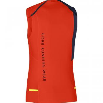 Gore Running Wear Top Fusion Camiseta Sin Mangas, Hombre, Naranja / Negro