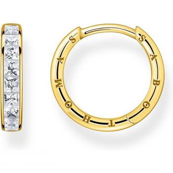 Thomas Sabo Sterling Silver Gold Plated White Pavé Stones Earrings CR668-414-14