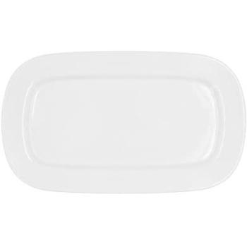 Fuente Rectangular de Porcelana Bidasoa Glacial 31x18cm Blanco Brillo Apto Microondas y Frigorífico Apilable