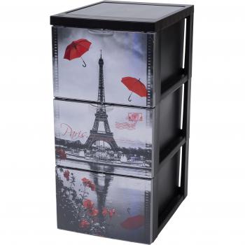 Iris Ohyama, Torre de almacenamiento, 3 cajones de 15 L, con ruedas, asas ergonómicas, sala de estar, dormitorio, oficina - Style Chest SCF-303 - París