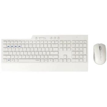 Combo Teclado y Ratón Inalámbrico RAPOO 8200T - QWERTY Portugués, Tecnología Multimodo Bluetooth y 2.4GHz, Ratón Óptico 1600 dpi - Blanco