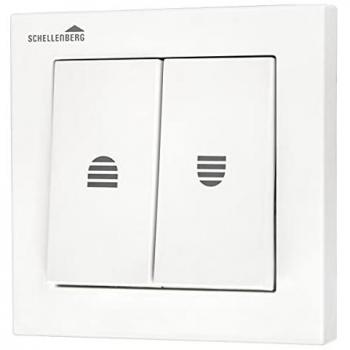 Interruptor para enrolladores 2 botones Schellenberg 23005, control eléctrico para persianas y estores, incluye marco extraíble, color blanco