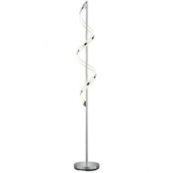Lámpara de pie LED Sídney diseño en espiral cromada con dimmer 20W luz cálida