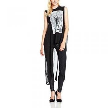 Happiness Logomania Streetstyle-Dana, Camiseta de Tirantes Interiores para Mujer, Negro