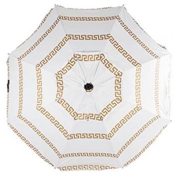 Sombrilla de Playa 200 cm Olimpia Blanca con Espiral y Poste de Recorrido Total - Protección UV Total, 8 Varillas
