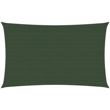 Toldo de vela verde oscuro HDPE 160 g/m² 3x5 m