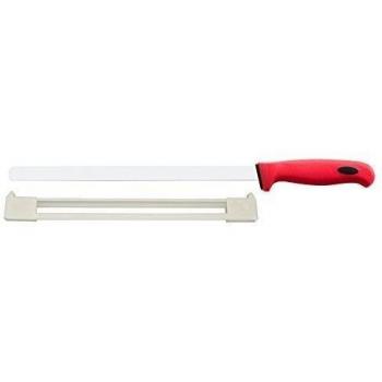 Walter ADHERENT+ - Cuchillo jamonero con anticorte, 30 cm, color rojo