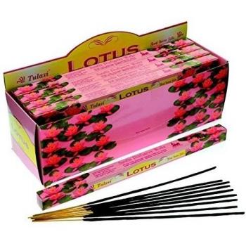 Tulasi - Varillas de incienso con aroma a loto, lote de 25 paquetes