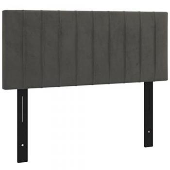 Cabecero de terciopelo gris oscuro 100x5x78/88 cm Vidaxl