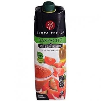 Santa Teresa - Gazpacho Tradicional - Elaborado Con Ingredientes Naturales, Receta Tradicional Con Hortalizas Frescas, Sin Aditivos Y Sin Conservantes - 1 Litro