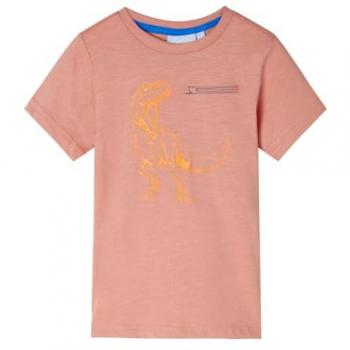 Camiseta Infantil de Manga Corta Naranja Claro 92