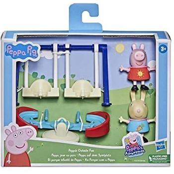 Peppa Pig F2217 Playground Preschool Playset with 2 Characters and 3 Accessories for Ages 3+, Multi-Coloured