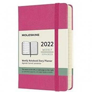 Agenda Anual 2022 Moleskine Pocket Semana Vista Tapa Dura Rosa Bugambilia