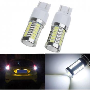 KATUR 2 Piezas 7443 7444NA 5630 33-SMD Blanco 900 Lúmenes 8000 K Super Brillante LED Girar Cola Cola de Freno Luz de señal de Parada Bombilla