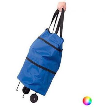 BigBuy Tools 143229 Carro de Compra Plegable Unisex, Rojo, 30 x 50 x 20 cm
