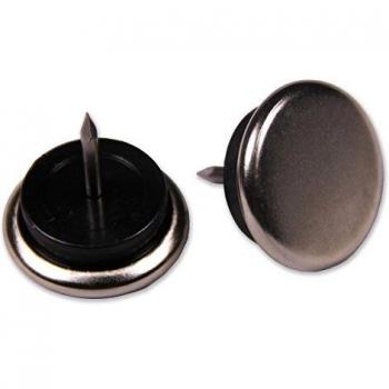Brinox B77415N Deslizador metálico con clavo, Niquelado, Diámetro 27 mm, Set de 50 Piezas