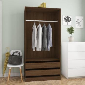 Gabinete de Madera Multicapa Roble Marrón 100x50x200 cm