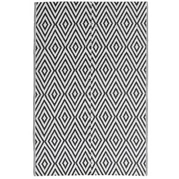 Alfombra de exterior negra 140x200 cm PP