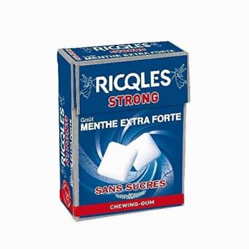 Ricqlès Strong Extra Strong Mint Botón Sugar Free Chewing Gum 24 g