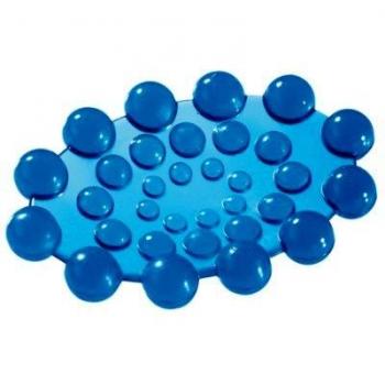 Portasabón Antideslizante de Goma Azul con Diseño de Puntos