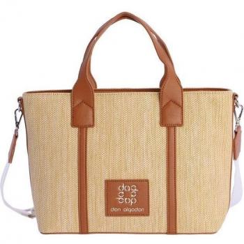 Bolso de mano Don Algodón Candy en color cuero con cierre de cremallera y múltiples posiciones