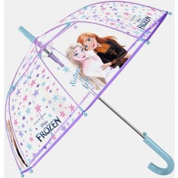 Paraguas Infantil Automático Transparente Disney Frozen 2, 45cm Antiviento Campana