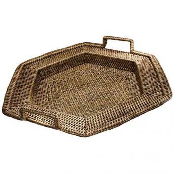Bandeja hexagonal de mimbre Birman 2M cm 44x50 h7-10