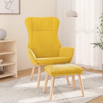 Sillón de relax con taburete tela amarillo mostaza Día y Noche