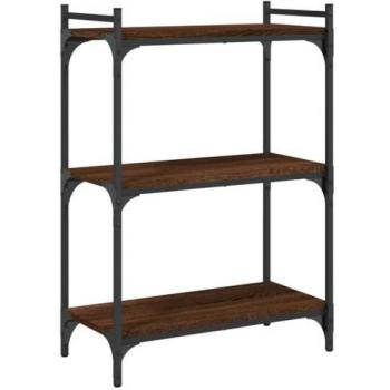 vidaXL Bookcase 3-Tier Brown Oak 60x30x86 cm Engineered Wood