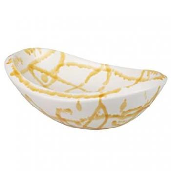 Centro de Mesa Cerámica Blanco/Amarillo 30x22x10 cm - Diseño Elegante y Sofisticado Adda Home