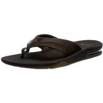 Reef Leather Fanning, Chanclas Hombre, Marron Oscuro, 43 EU