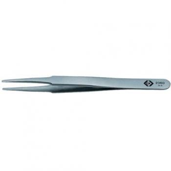 Pinza de Montaje Antimagnética C.K T2360 de Acero Inoxidable 120 mm, Plana y Redonda