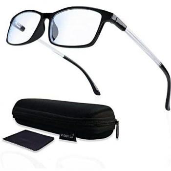 VVDQELLA Gafas Presbicia Hombre/Mujere Montura en TR90 Lentes Premium y Rectangular Anti Luz Azul Contra UV Gafas Lectura 0.0 para PC, Smartphone, TV, Ligeras y Durable