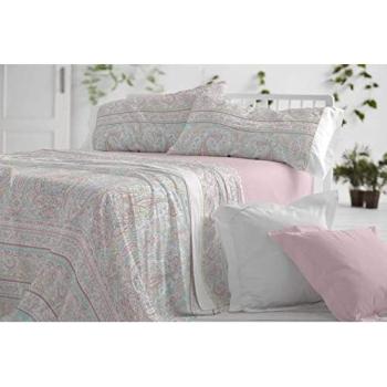 Juego de sábanas 529 Nude de Burrito Blanco para cama de 135 cm, poliéster y algodón, fácil planchado