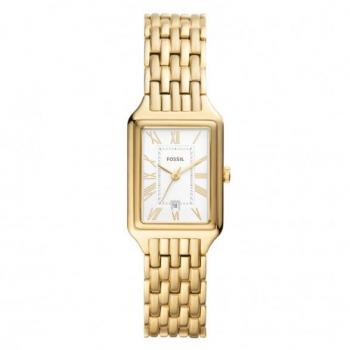 Reloj Fossil Raquel ES5220 acero IP dorado mujer con correa de acero inoxidable, esfera dorada, resistente al agua hasta 50 metros, diseño elegante y moderno