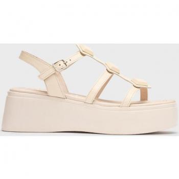 Sandalias de mujer en piel con tiras y plataforma