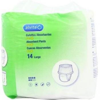 Alvita C/Ch-Slip Absorbe Alvit Day L 14 - Paquete de 14 unidades, tipo de producto: pañales desechables para adultos, características: alta absorción, comodidad y ajuste perfecto