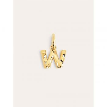 Charm Letter Organic de plata bañada en oro Letra W