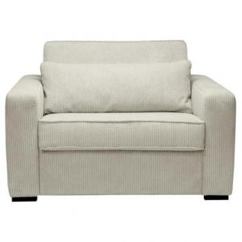 Sillón cama convertible de apertura rápida en pana beige - Cama de 100 cm - MONDOVI