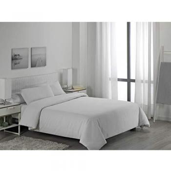 ESTELIA - Juego de Funda nórdica + 2 Fundas de cojín Lyon Color Blanco - Cama de 150