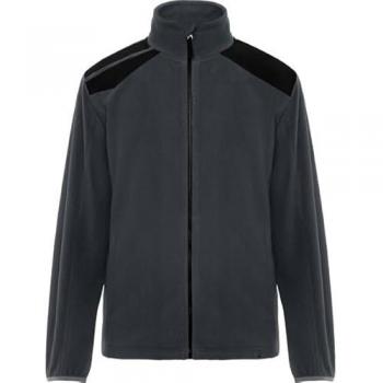 Chaqueta de Forro Polar Terrano Combinada en Colores, Tallas S a 3XL, Gris Plomo/Negro