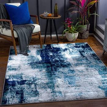 Surya Abstract Modern Area Rug 200x275 cm Blue and Gray