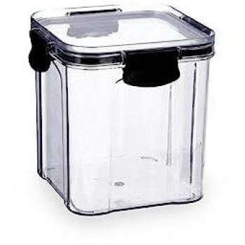 Tarro Pet QUID COCCO 0,90L - Transparente, Fácil de limpiar, Máxima transparencia, Ultra ligero, Tapa con 4 cierres herméticos, 100% Apilable, Libre de BPA, Pl
