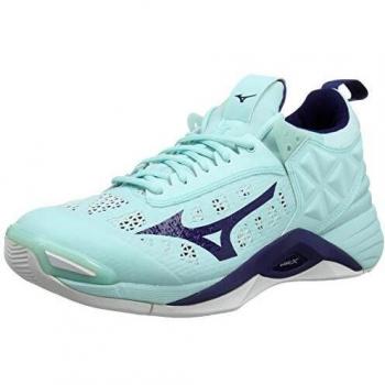 Mizuno Wave Momentum, Zapatillas de Voleibol Mujer, Luz Azul Azul Astral Aura Blanco 28, 38 EU
