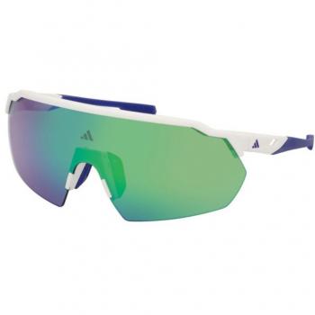 Adidas Sporty Sunglasses in Matte White/Green, Multicolor unisex, Size: ONE SIZE