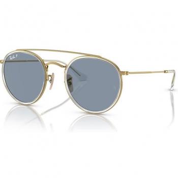 Ray-Ban Round Double Bridge RB3647N 001/02 51-22 Sunglasses in Arista Gold with Crystal Grey Gradient Lenses