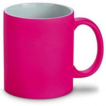 Cerámica Taza Neon - 350 ml - Taza de café - Taza de café, cerámica, rosa