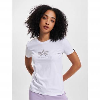 Camiseta de Mujer Alpha Industries Crystal T-Shirt - 100% Algodón, Color Blanco, Talla L